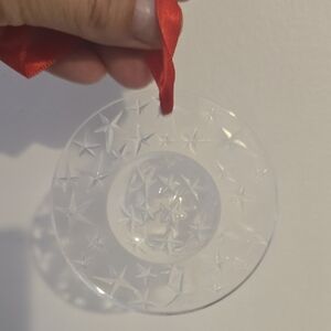 Vintage 1994 Lalique Clear Glass Constellation Saturn Star Ornament
